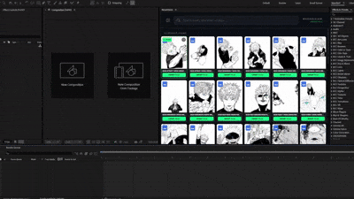 Favorites and folders inside the After Effects plugin